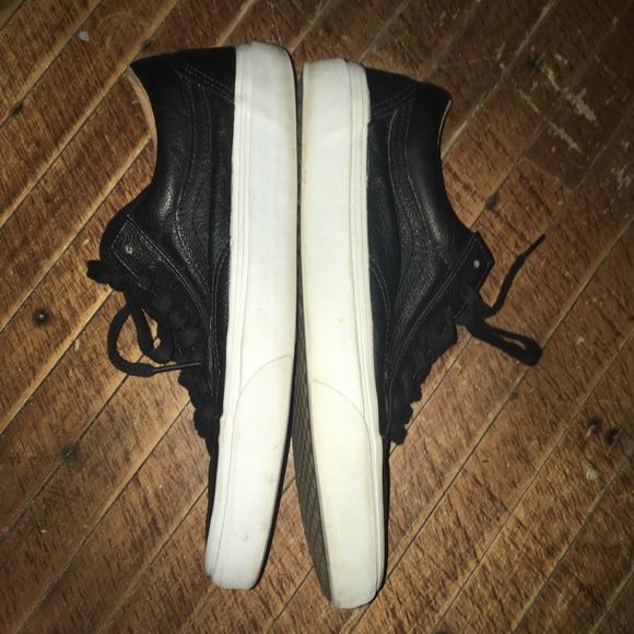 Black leather low top sneakers Vans - Picture 5 of 6
